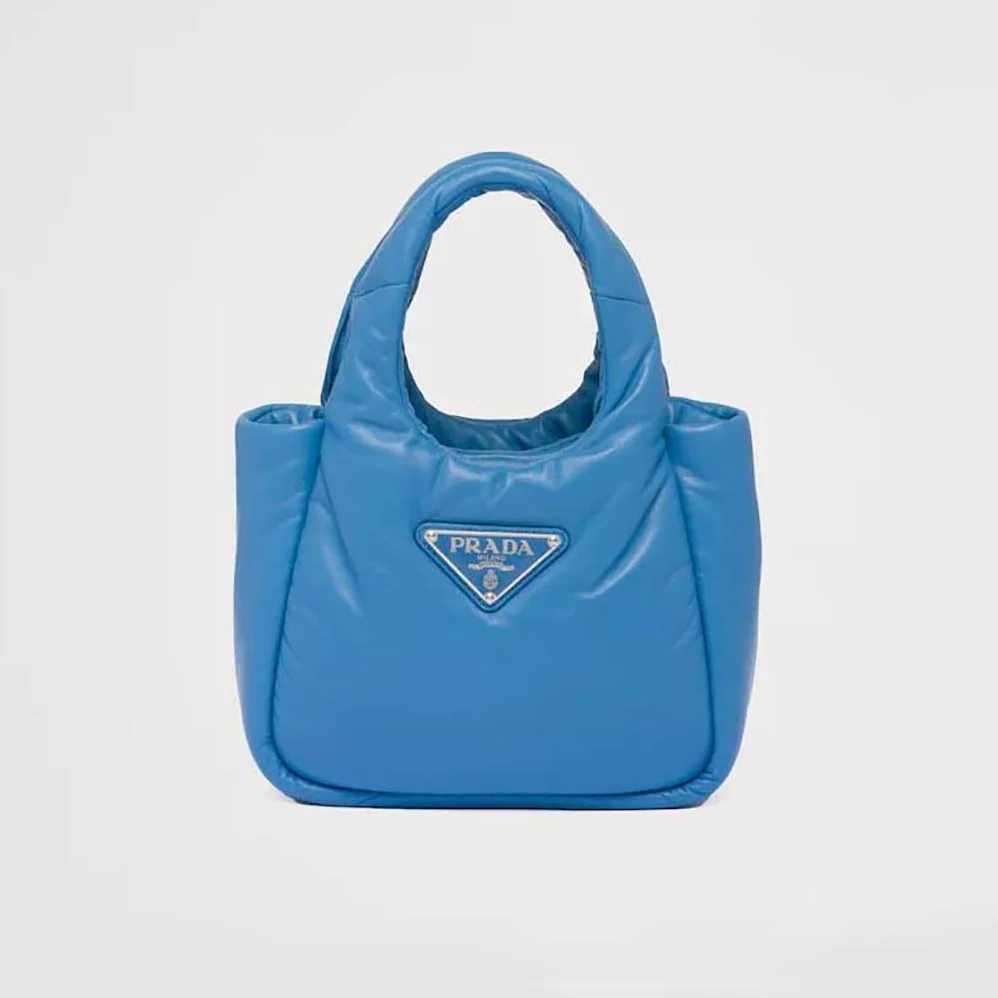 Prada Small Padded Prada Soft Nappa-Leather Bag for Women in Blue