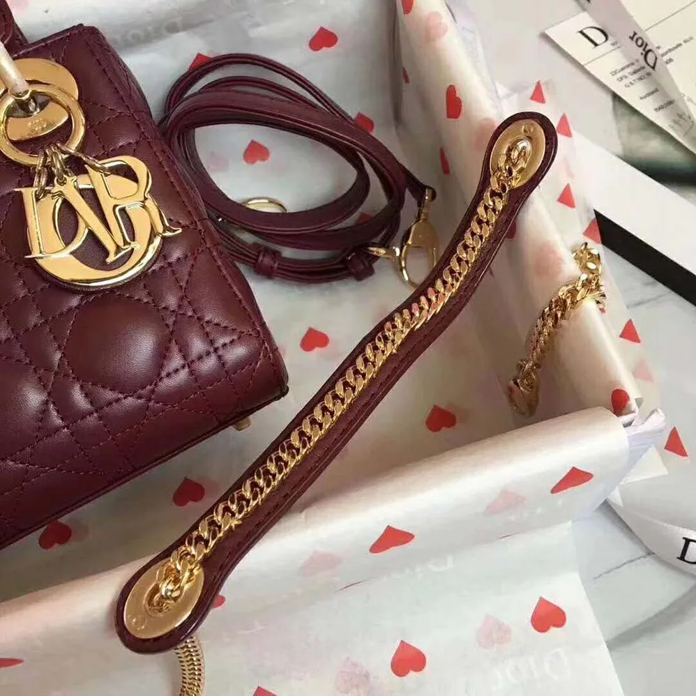 Dior MY ABCDIOR Lambskin Bag for Women in Maroon Dior MY ABCDIOR Lambskin Bag for Women in Maroon