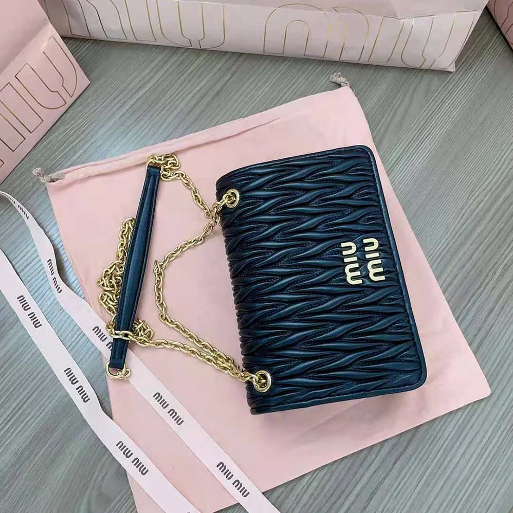 Miu Miu Matelassé Nappa Leather Mini-bag for Women in Black Miu Miu Matelassé Nappa Leather Mini-bag for Women in Black