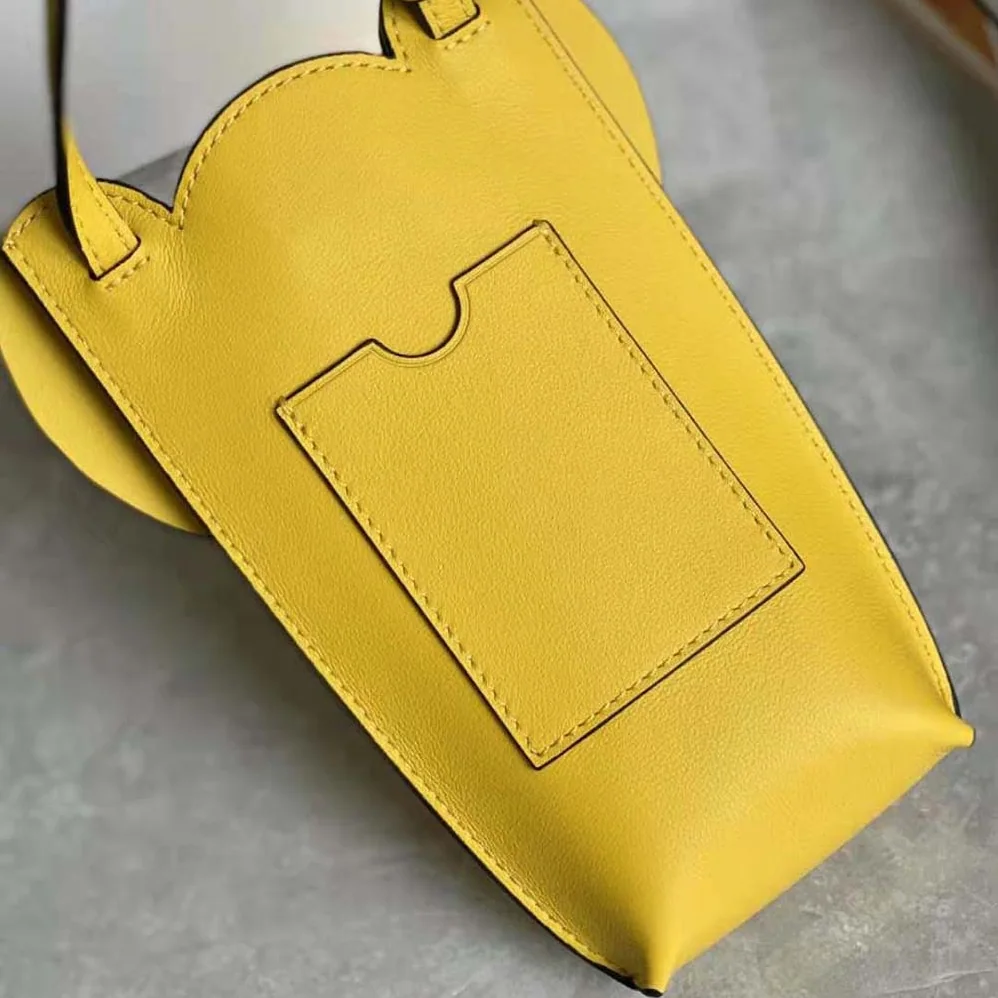 Loewe Elephant Pocket in Classic Calfskin for Women in Yellow Loewe Elephant Pocket in Classic Calfskin for Women in Yellow