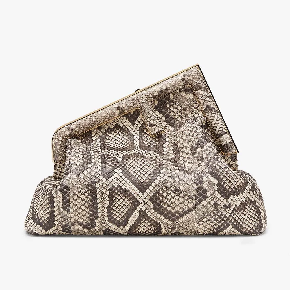 Fendi First Medium White Python Leather Bag for Women Fendi First Medium White Python Leather Bag for Women