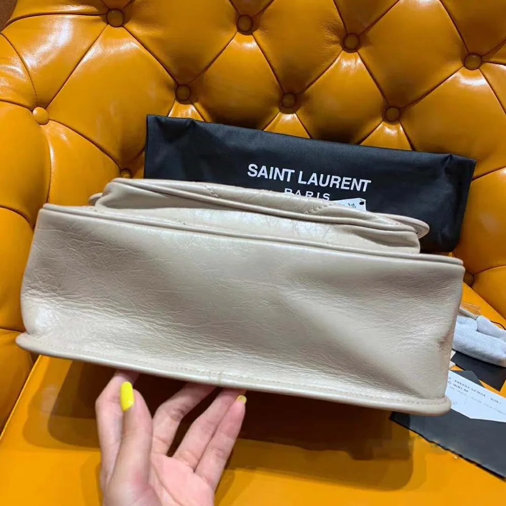 Saint Laurent YSL Medium Niki Bag Crinkled Vintage for Women in Sandy