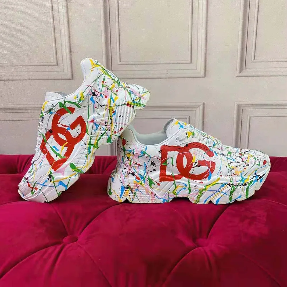 Dolce Gabbana D&G Mixed-Materials Daymaster Sneakers for Men in White Dolce Gabbana D&G Mixed-Materials Daymaster Sneakers for Men in White