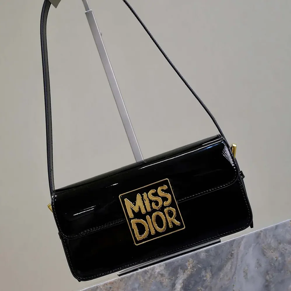 Dior Miss Dior Flap Bag Black Patent Calfskin for Women Dior Miss Dior Flap Bag Black Patent Calfskin for Women