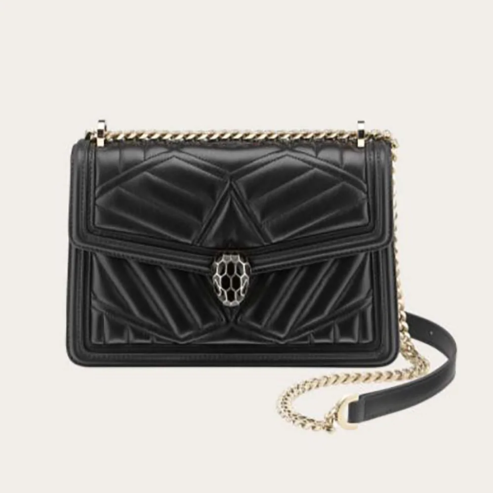 Bvlgari Serpenti Diamond Blast Shoulder Bag for Women in Black