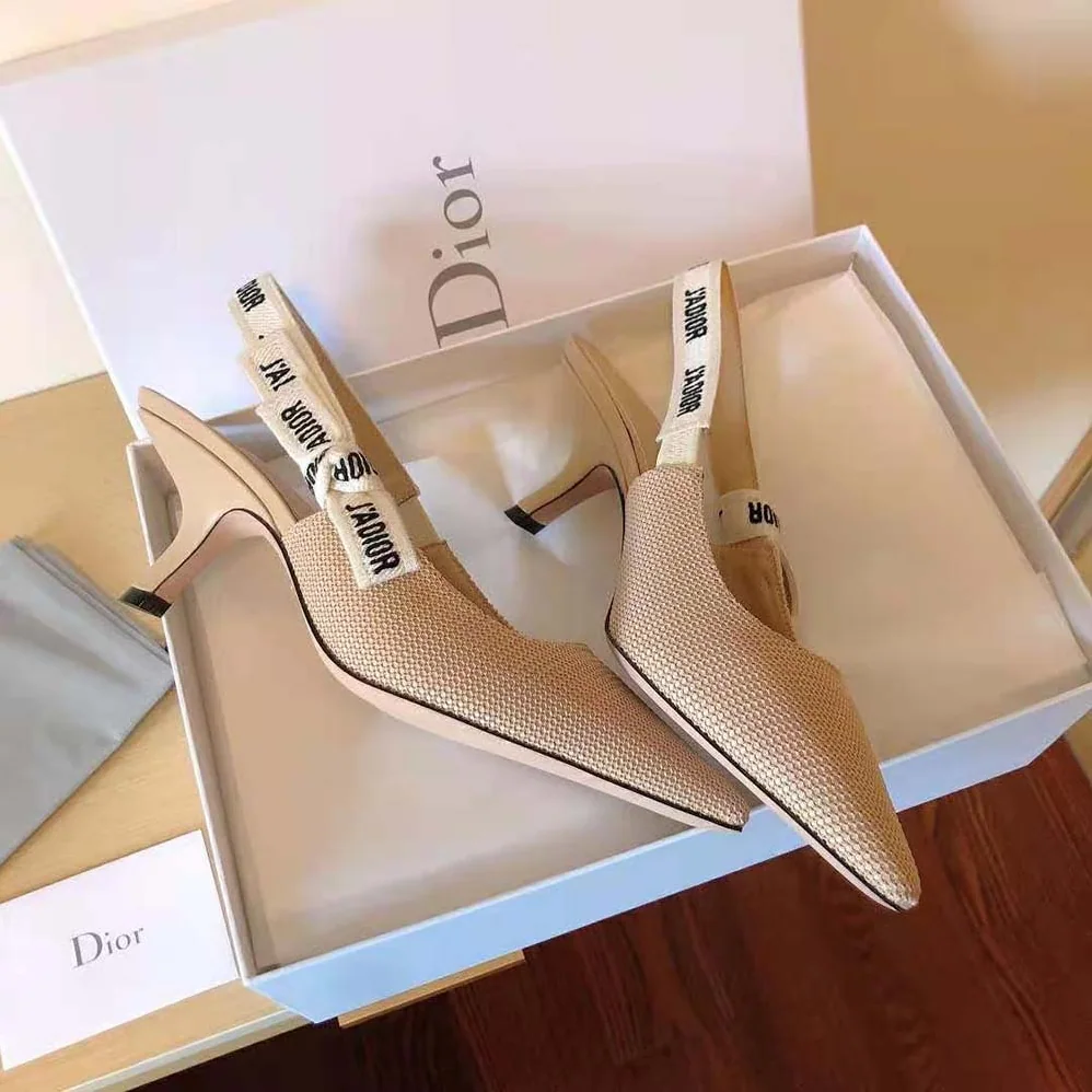 Dior J Adior Slingback Pump Nude Technical Fabric for Women Dior J Adior Slingback Pump Nude Technical Fabric for Women