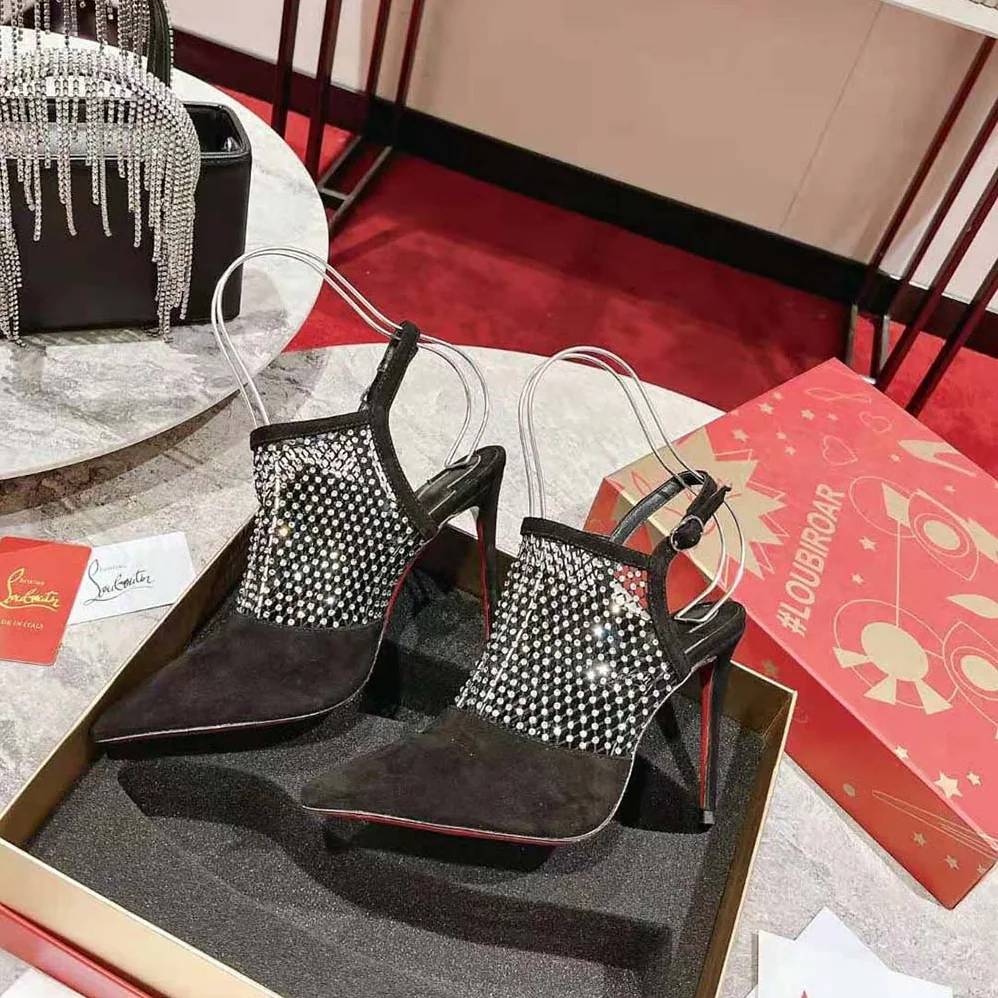 Christian Louboutin Plougesta Pump Strass in 100 mm Heel Height for Women in Black