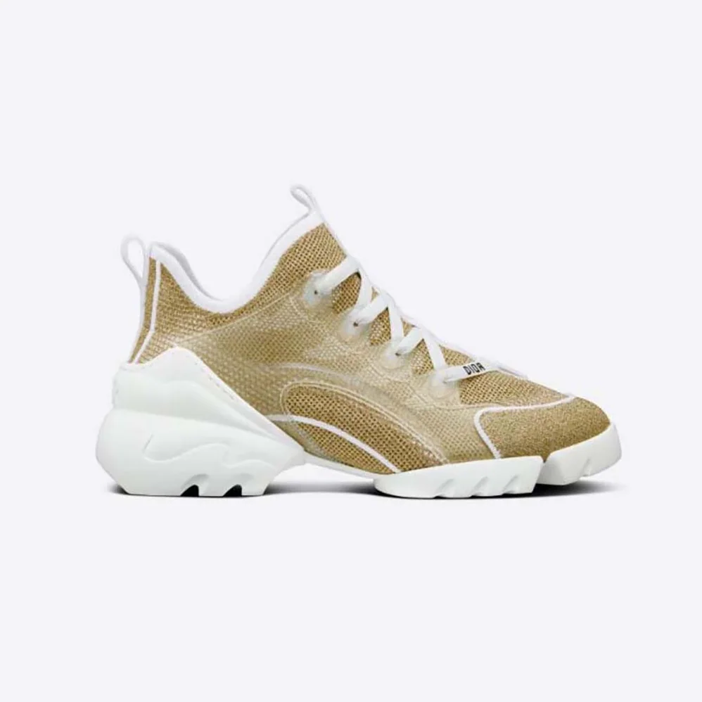 Dior D-Connect Sneaker Gold for Women in Tone Laminated Mesh