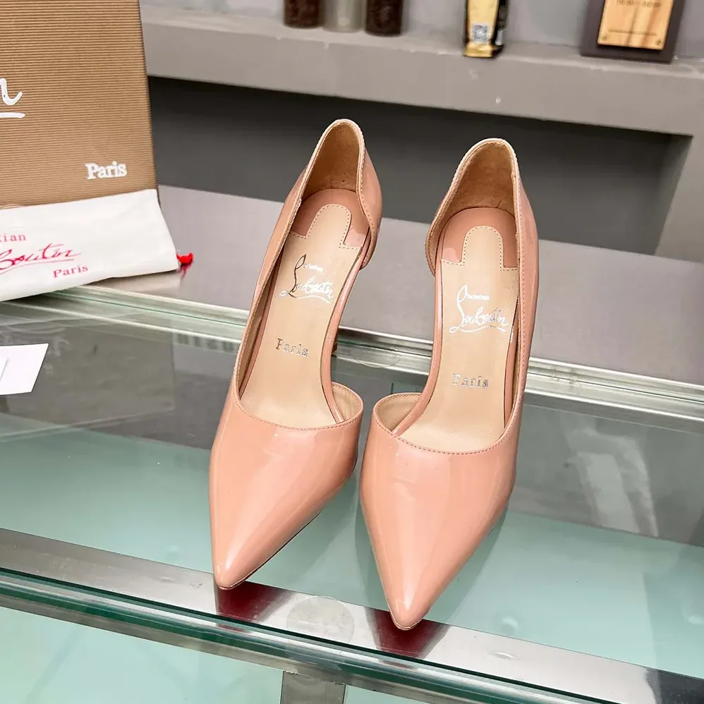 Christian Louboutin Iriza 100 mm Pumps Patent Calf Blush for Women