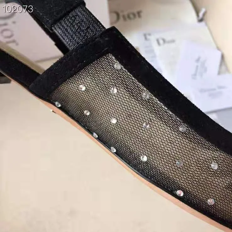 Dior “J'Adior” Ballet Pump Gold-Tone Dotted Swiss 10mm Heel for Women Dior “J'Adior” Ballet Pump Gold-Tone Dotted Swiss 10mm Heel for Women