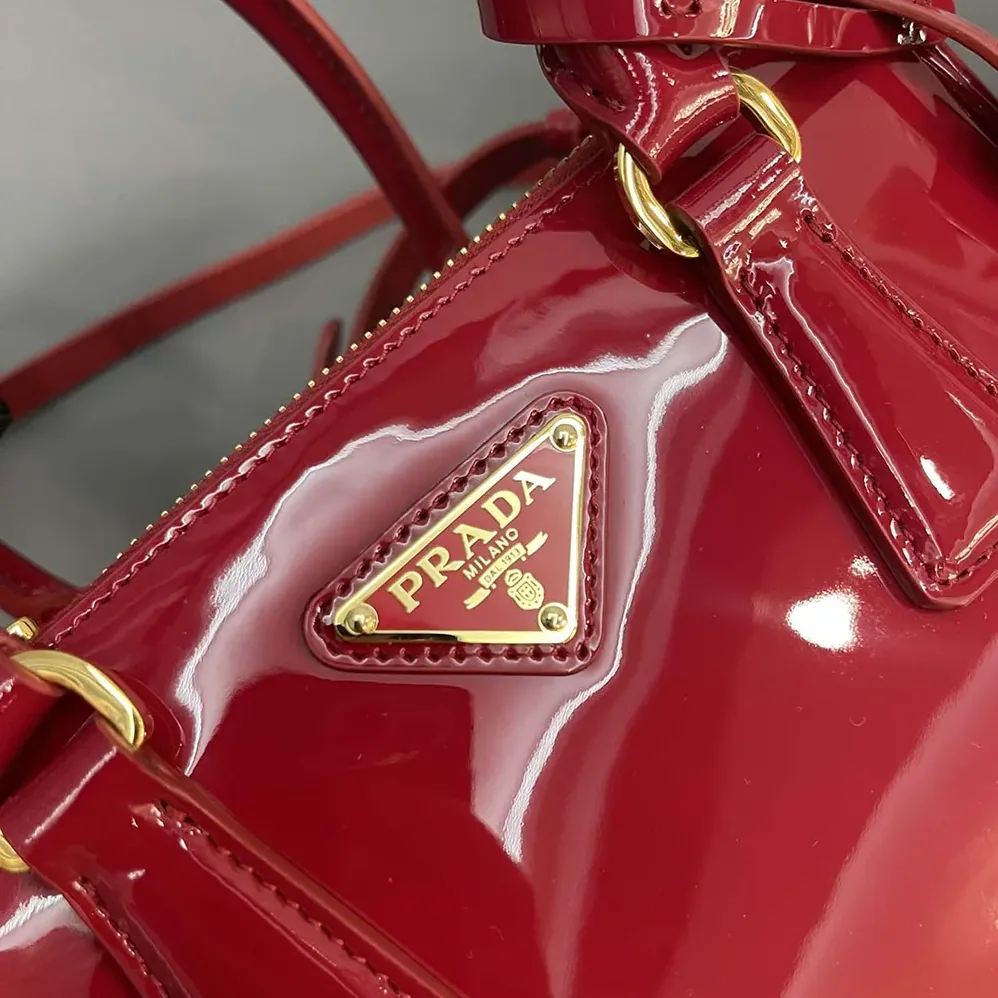 Prada Prada Galleria Patent Leather Mini Bag for Women in Red Prada Prada Galleria Patent Leather Mini Bag for Women in Red