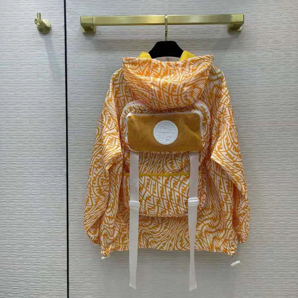 Fendi Windbreaker Yellow Nylon Jacket for Women Fendi Windbreaker Yellow Nylon Jacket for Women