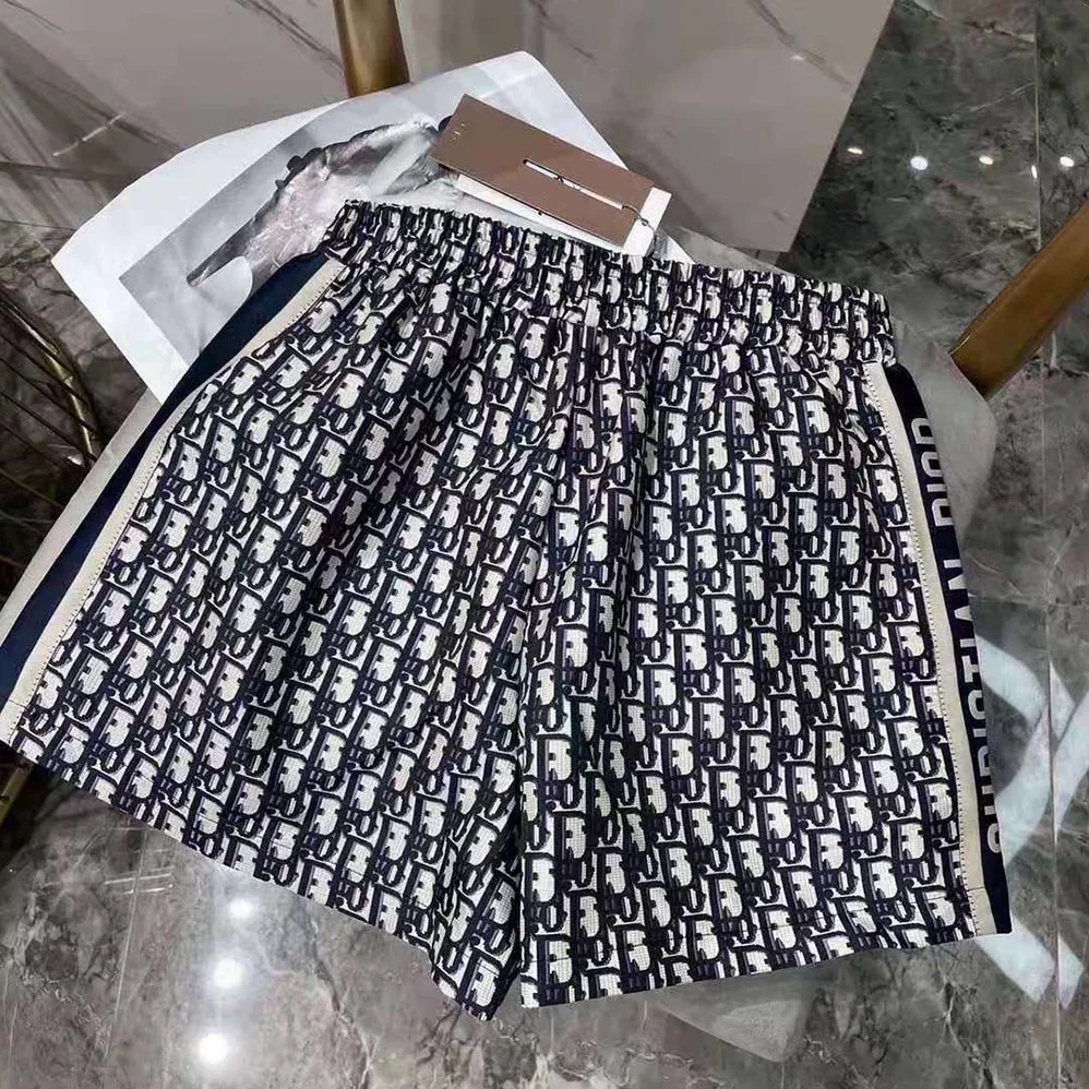 Dior Shorts Blue Technical Taffeta Jacquard with Dior Oblique Motif for Women Dior Shorts Blue Technical Taffeta Jacquard with Dior Oblique Motif for Women