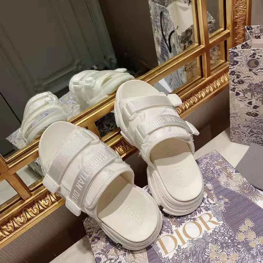 Dior D-Wander Slide White Camouflage Technical Fabric for Women