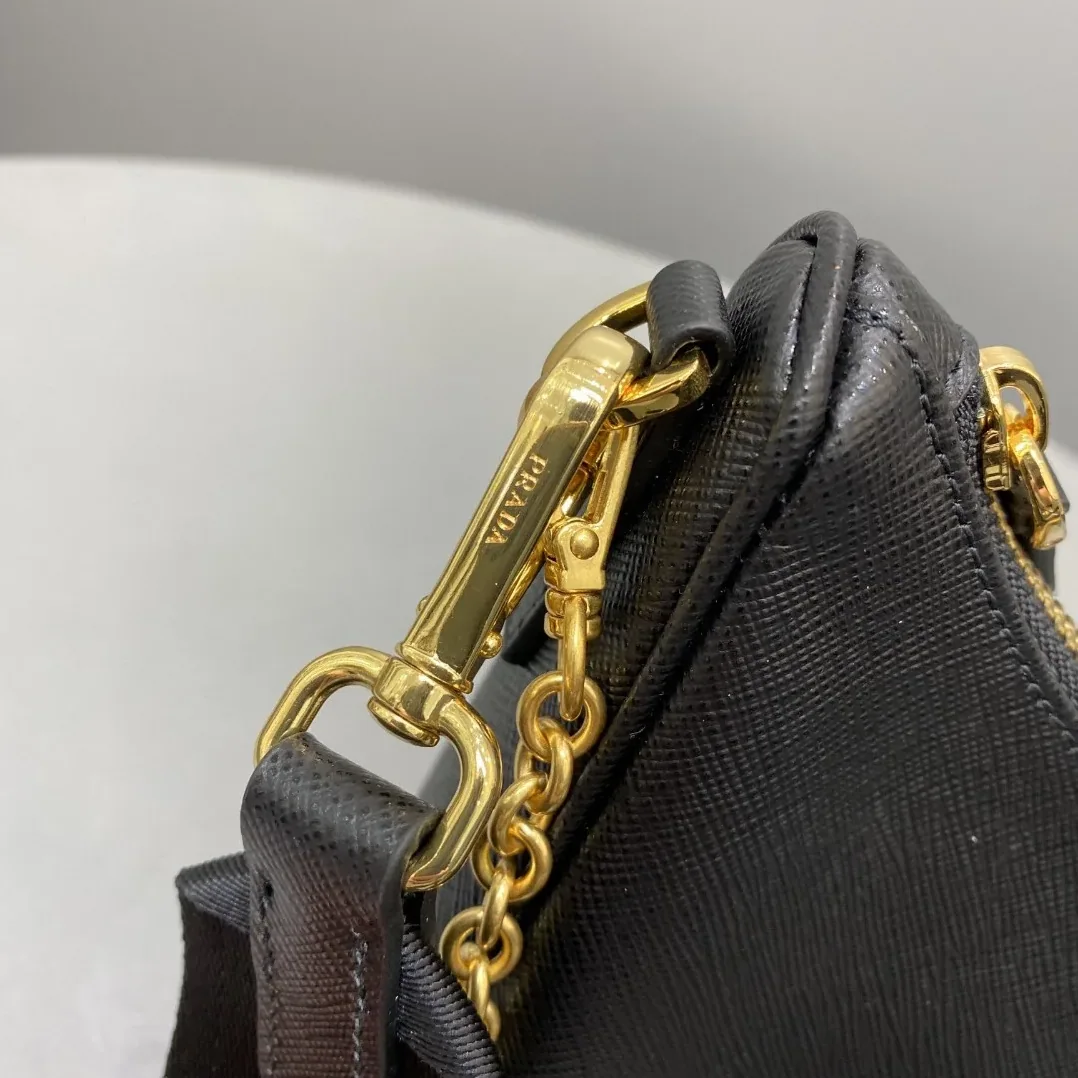 Prada System Nappa Patchwork Shoulder Bag Black Prada System Nappa Patchwork Shoulder Bag Black