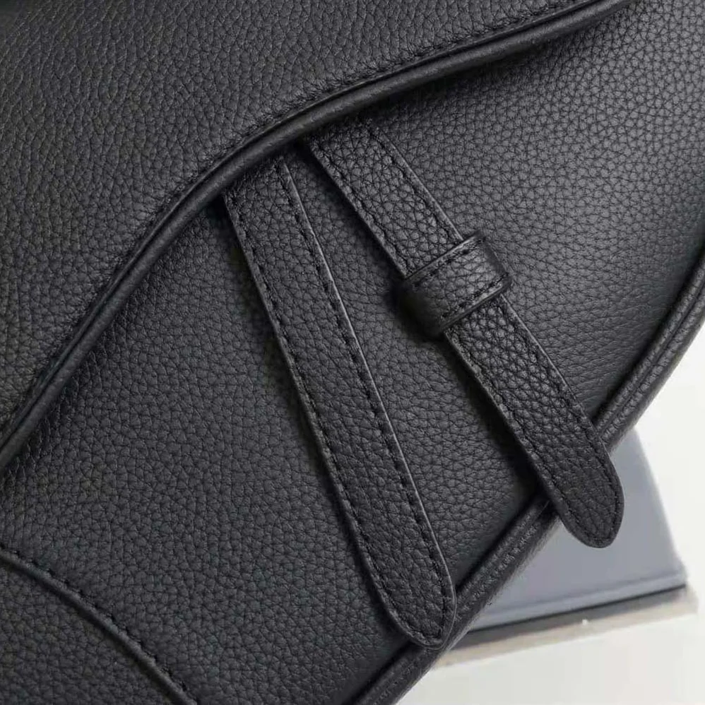 Dior Saddle Bag Black Grained Calfskin for Men