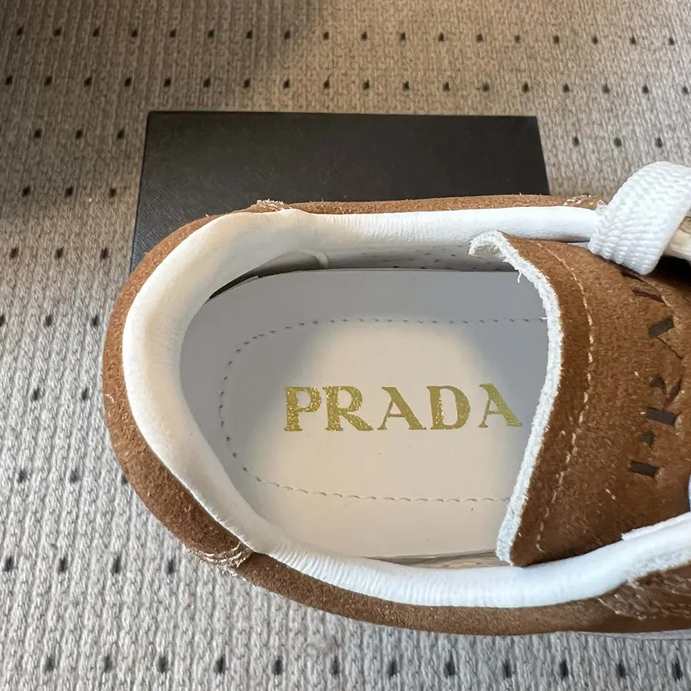 Prada Suede Sneakers with Leather Inserts for Unisex