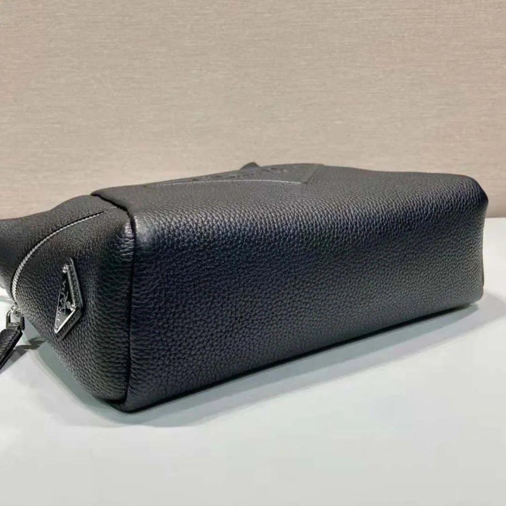 Prada Leather Bag with Shoulder Strap for Men in Black