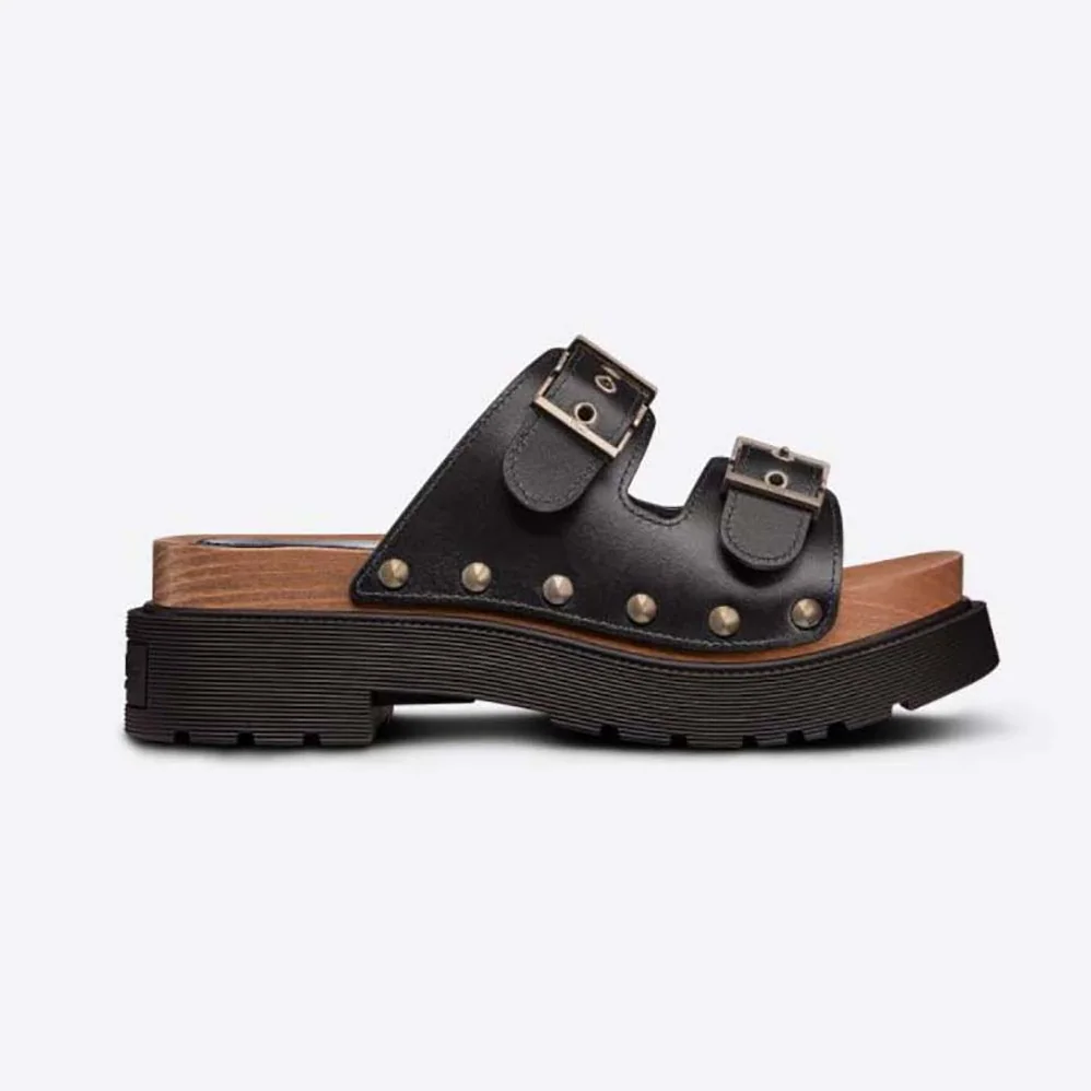 Dior Diorquake Strap Sandal Black Calfskin for Women