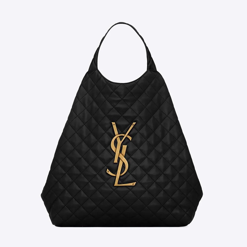 Saint Laurent YSL Icare Maxi Shopping Bag in Quilted Lambskin for Women in Black