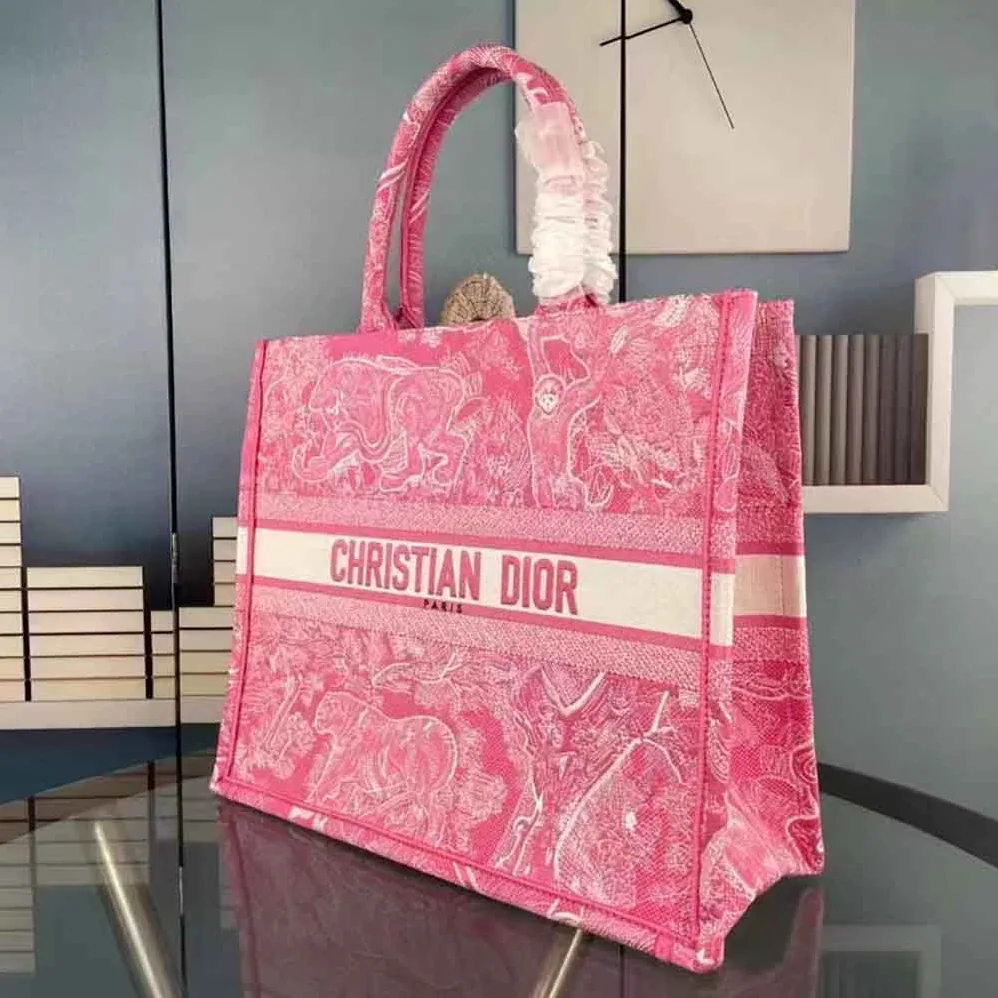 Dior Dior Book Tote Rose Toile de Jouy Embroidery for Women
