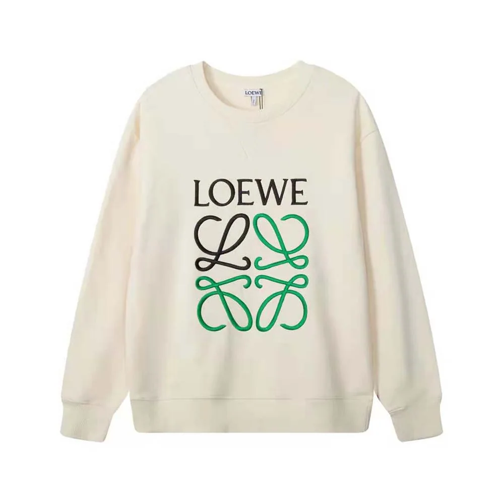 Loewe Anagram Regular Fit Sweatshirt in Cotton for Men in White Loewe Anagram Regular Fit Sweatshirt in Cotton for Men in White