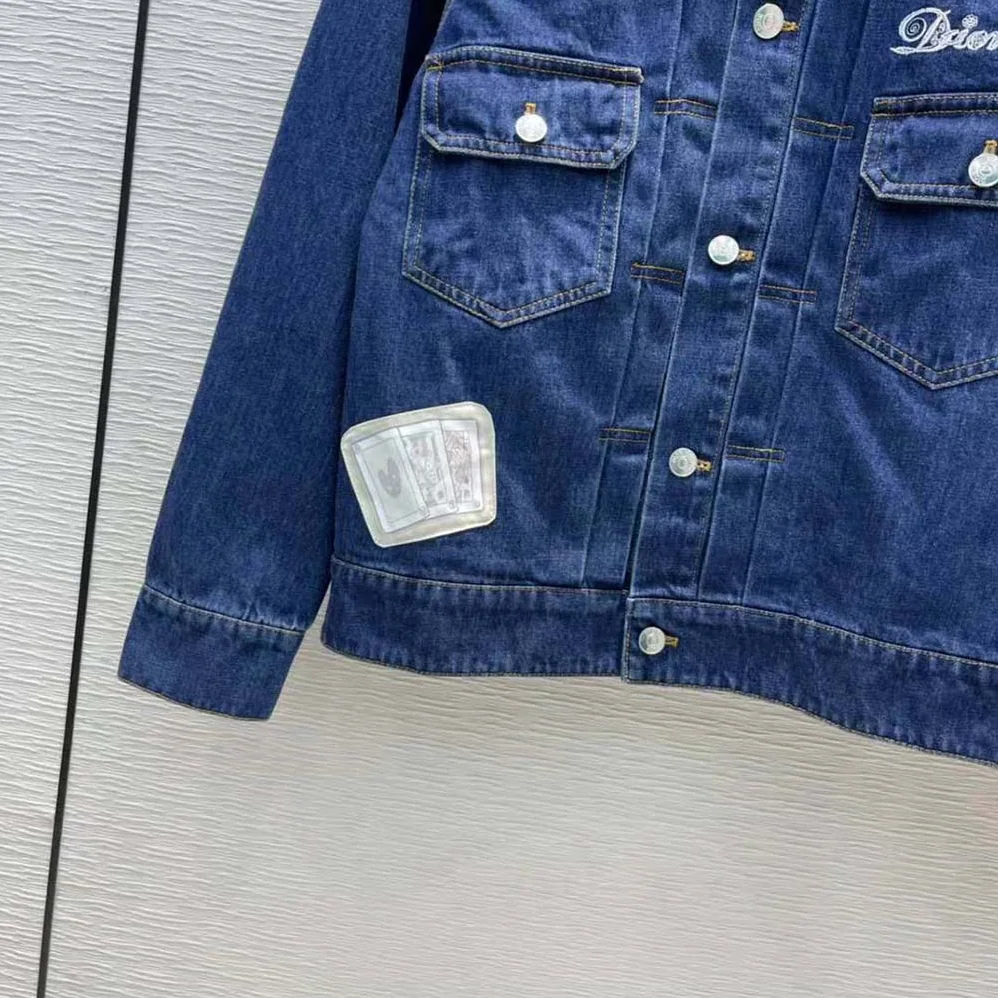 Dior Kenny Scharf Mkii Blouson Raw Blue Technical Cotton Denim for Women Dior Kenny Scharf Mkii Blouson Raw Blue Technical Cotton Denim for Women