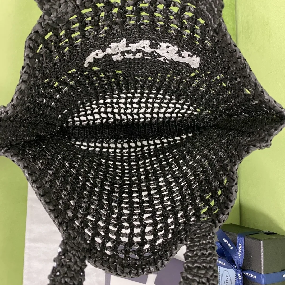 Prada Raffia Tote Bag Black Prada Raffia Tote Bag Black
