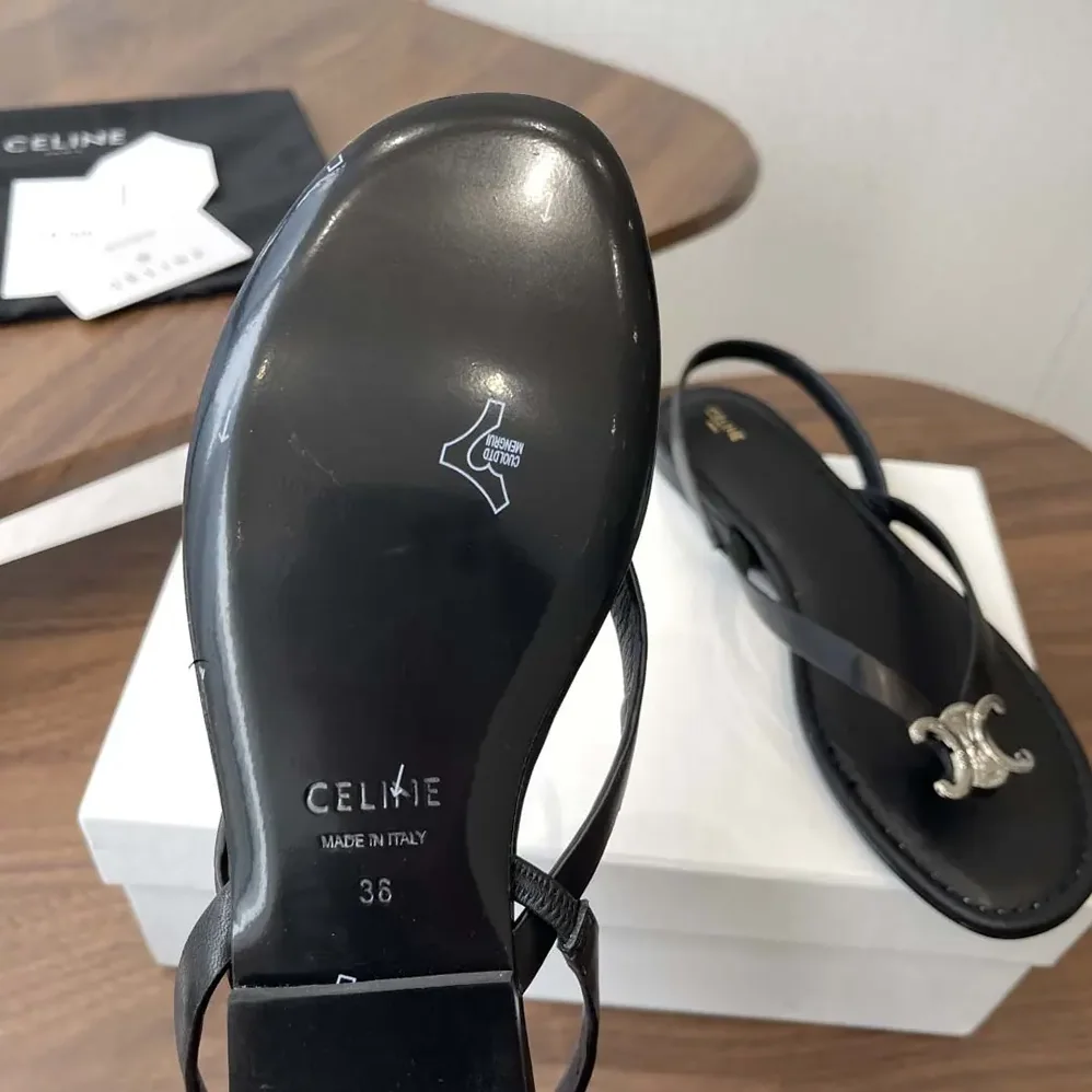 Celine Biki Sandal in Calfskin for Women in Black Celine Biki Sandal in Calfskin for Women in Black