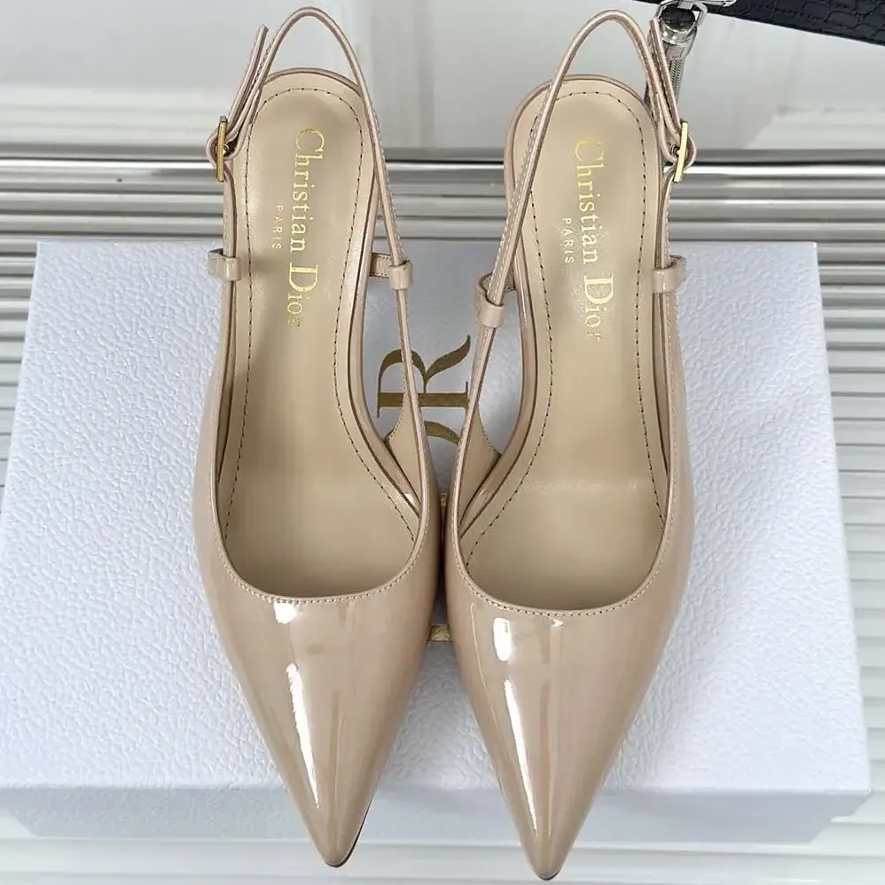 Dior Tribales Slingback Pump Nude Patent Calfskin for Women