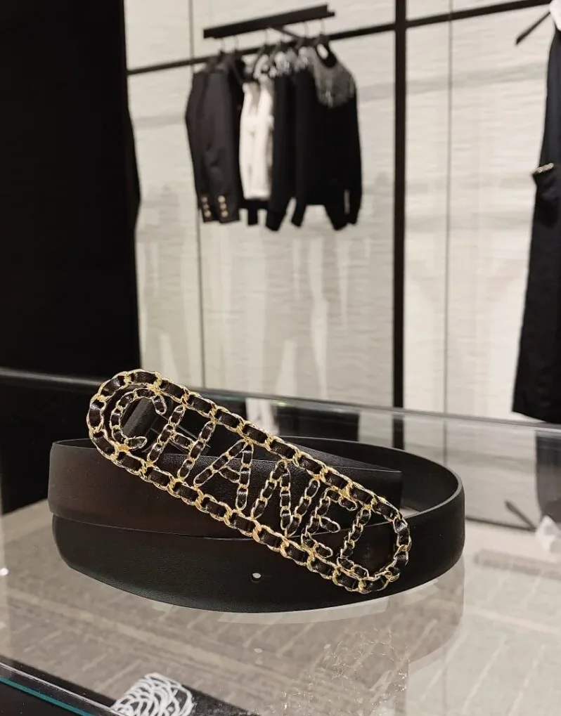 Chanel Vintage Chain Buckle Belt Black