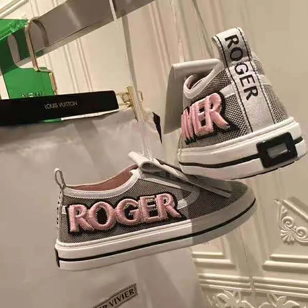 Roger Vivier Call Me Vivier Patch Sneakers for Women in Silver