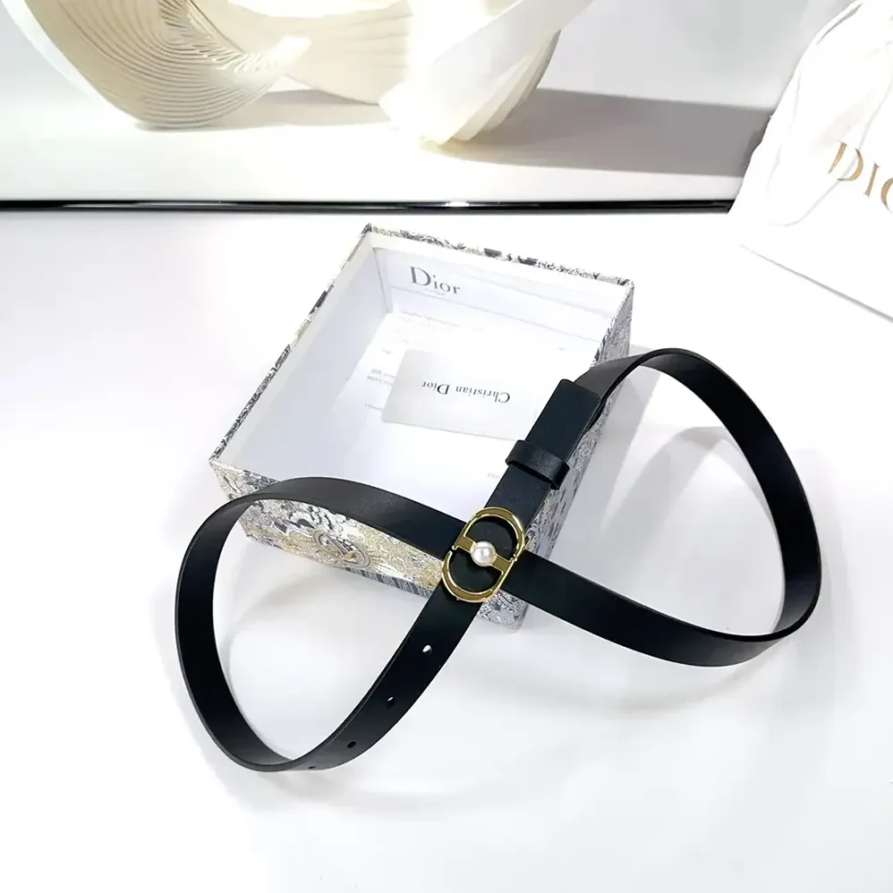 Dior 30 Montaigne Jolie Belt Black Smooth Calfskin 15 MM for Women Dior 30 Montaigne Jolie Belt Black Smooth Calfskin 15 MM for Women