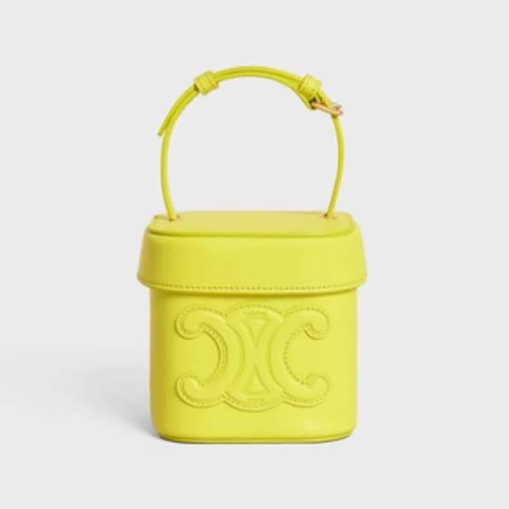 Celine Small Box Cuir Triomphe in Smooth Calfskin for Women in Yellow