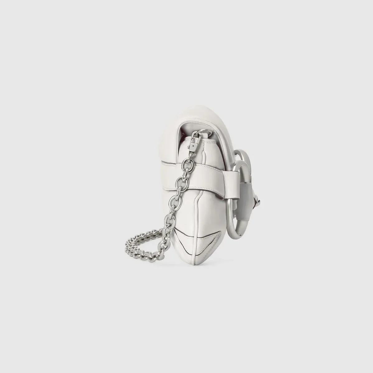 Gucci Horsebit Chain Medium Shoulder Bag White 15 Inches/