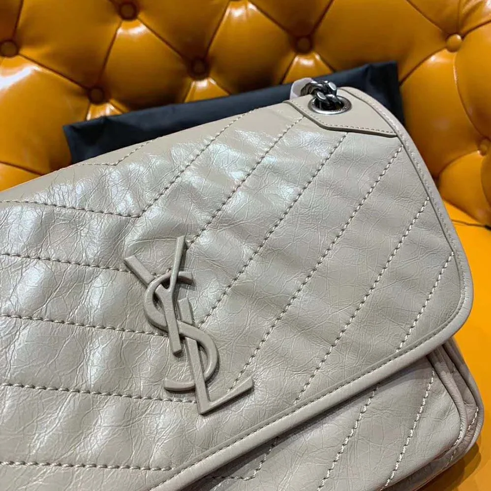 Saint Laurent YSL Medium Niki Bag Crinkled Vintage for Women in Sandy