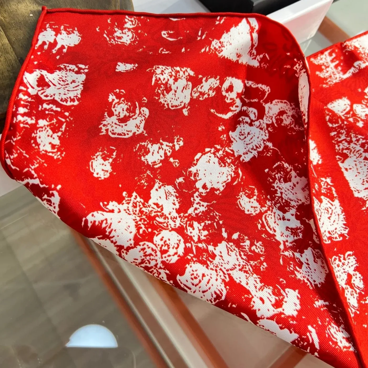 Chanel Square Scarf Red
