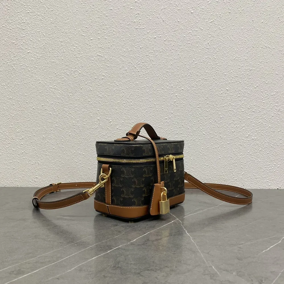 Celine Vanity in Triomphe Canvas and Calfskin-119462BZJ for Women