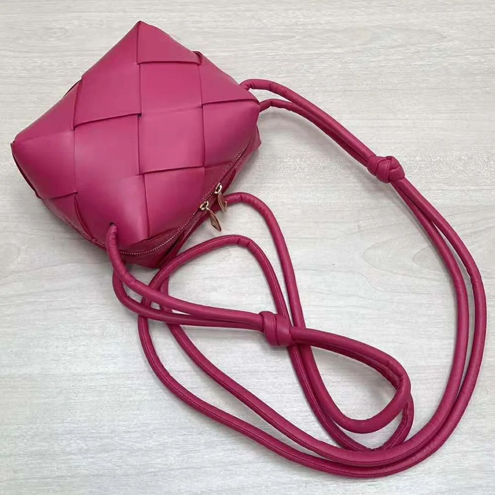 Bottega Veneta Mini Cassette Camera Bag for Women in Rose Bottega Veneta Mini Cassette Camera Bag for Women in Rose