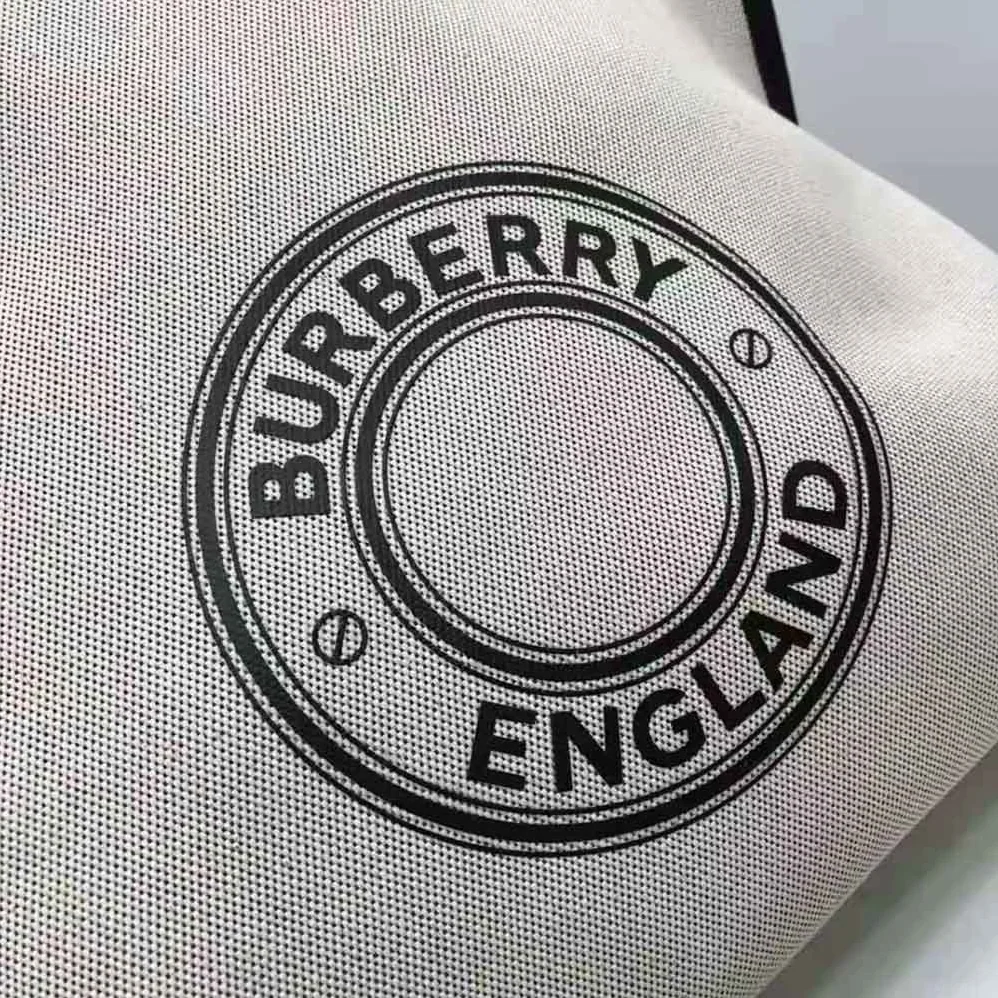 Burberry Large Logo Graphic Cotton Canvas Society Tote for Women Burberry Large Logo Graphic Cotton Canvas Society Tote for Women