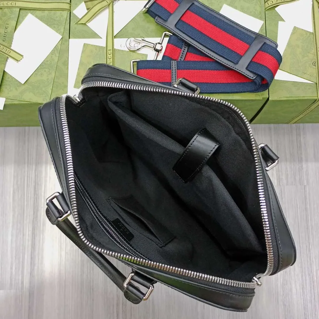 Gucci Black Briefcase GG Grey /
