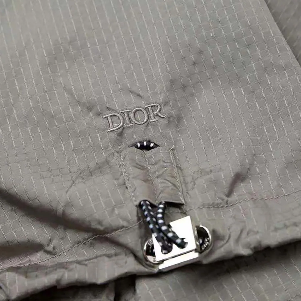 Dior Zipped Blouson Gray Technical Cotton Ripstop for Men