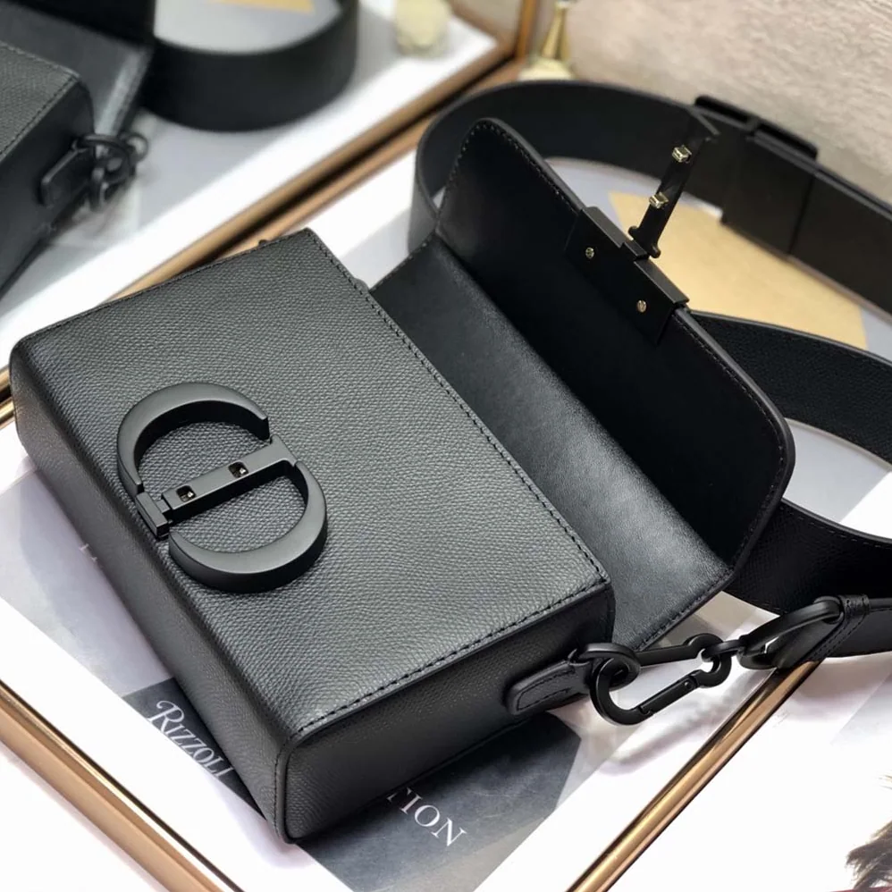Dior 30 Montaigne Box Bag Black Ultramatte Grained Calfskin for Women Dior 30 Montaigne Box Bag Black Ultramatte Grained Calfskin for Women