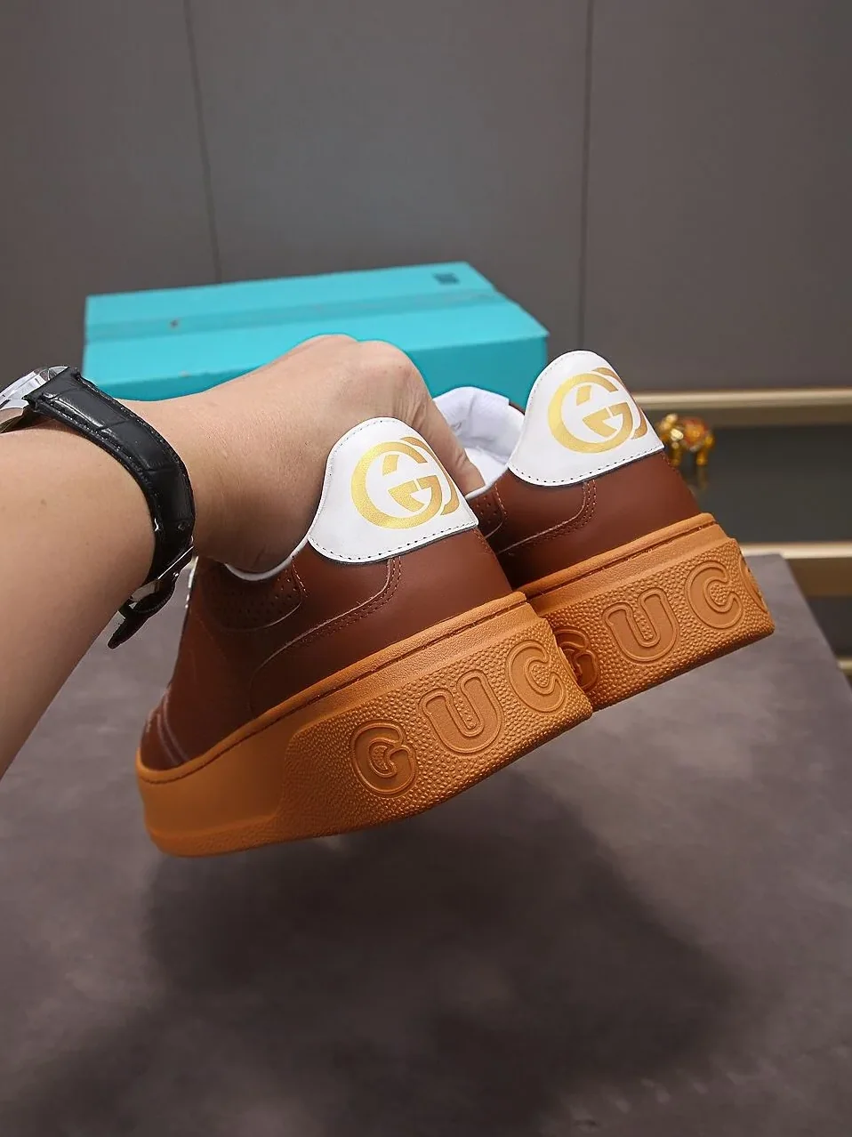 Gucci GG Embossed Sneaker Brown for Men