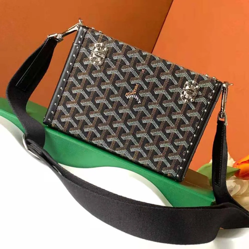 Goyard Cassette Trunk Bag in Goyardine Canvas & Clamecy Cowhide for Women in Black