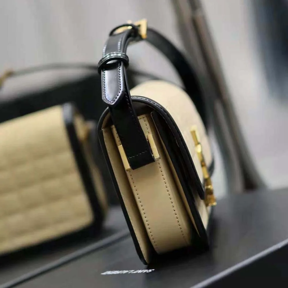 Saint Laurent YSL Solferino Small in Quilted Nubuck Suede for Women in Beige Saint Laurent YSL Solferino Small in Quilted Nubuck Suede for Women in Beige