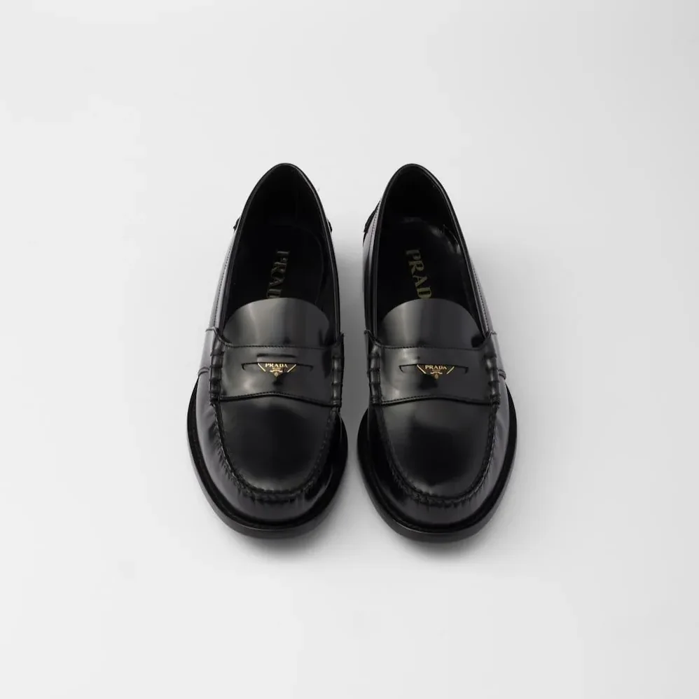 Prada Brushed Leather Loafers Black 2DB222_055_F0002_F_X000