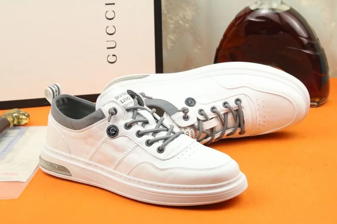 Jieshou x Gucci Sneakers Breathable Spring Autumn Winter White And Gray for Men Jieshou x Gucci Sneakers Breathable Spring Autumn Winter White And Gray for Men