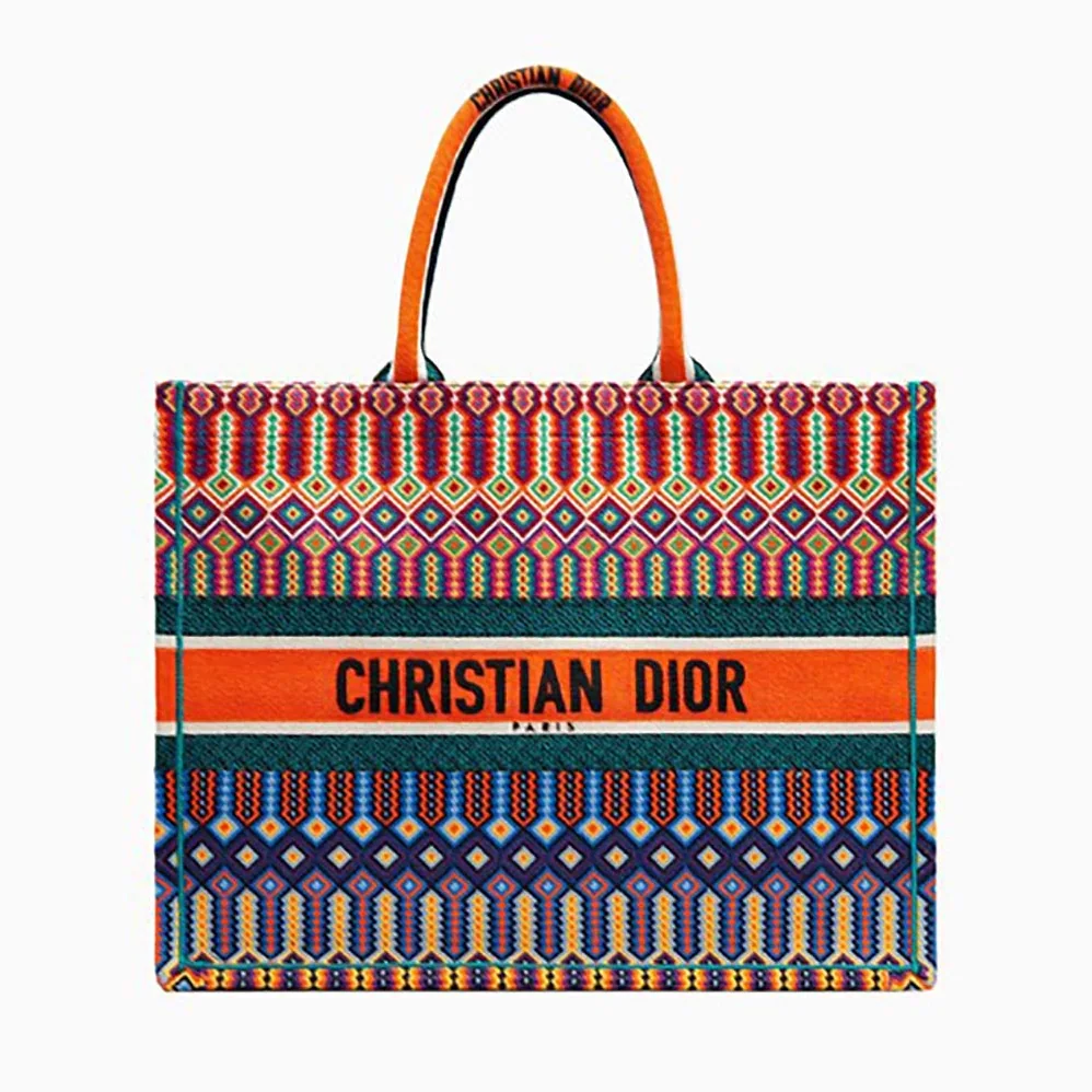 Dior Dior Book Tote Bag in Multi for Women in Coloured Embroidered Canvas Dior Dior Book Tote Bag in Multi for Women in Coloured Embroidered Canvas