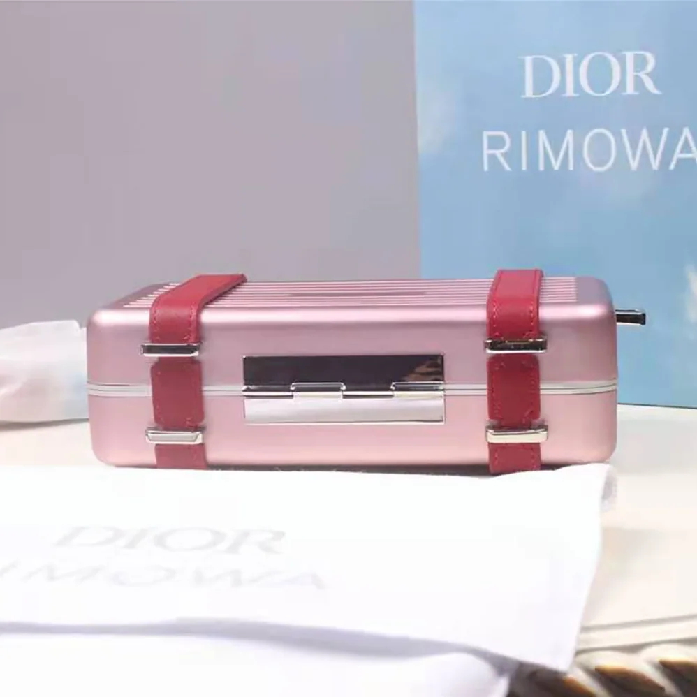 Dior Dior and Rimowa Personal Clutch Aluminum and Grained Calfskin for Men in Pink